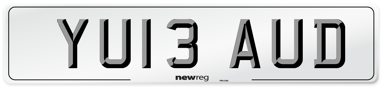 YU13 AUD Number Plate from New Reg
